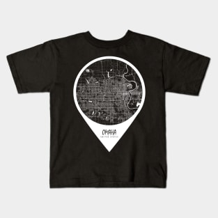 Omaha, USA City Map - Travel Pin Kids T-Shirt